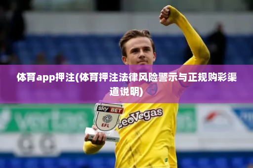 体育app押注(体育押注法律风险警示与正规购彩渠道说明)